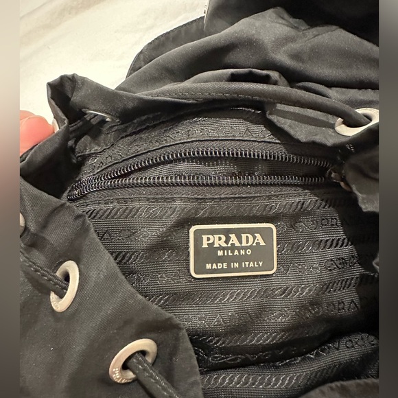 Authentic Vintage Prada Black Nylon Tessuto Twin Pocket Backpack - Picture 5 of 10